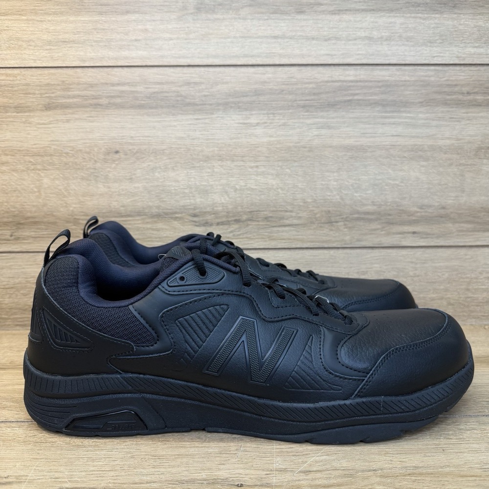 New Balance 857v3 Slip Resistant Shoes Men Size 18 Black Leather Work Sneaker